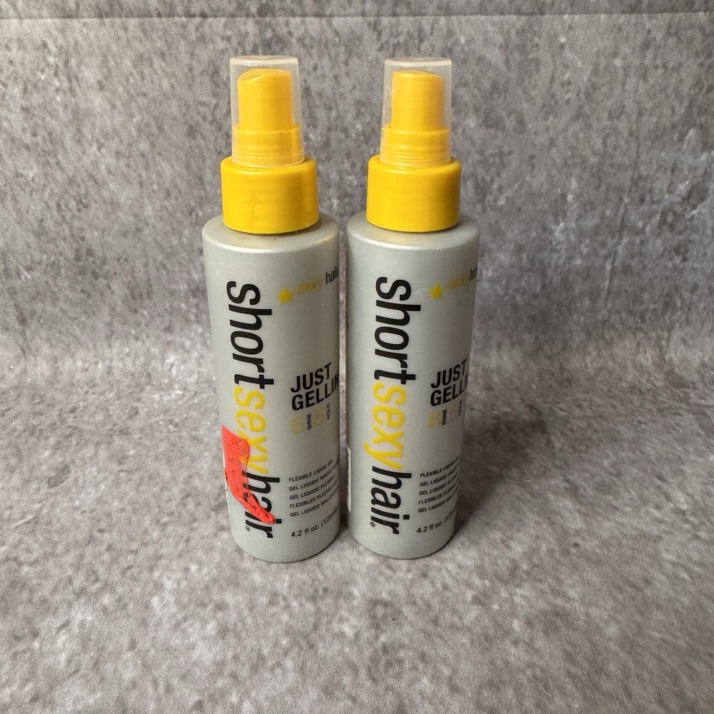 2 Short Sexy Hair Just Gelling Flex Liquid Gel 4.2 oz each (6 Shine 5 Hold)